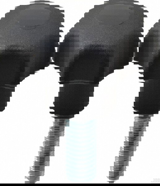 Lobed Knob: 50 mm Head Dia, 7 Points, Thermoplastic Elastomer